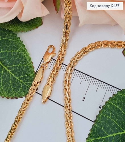 Цепочка плетения косичка, дл. 60см, шир.4мм, Xuping 18K 121187 фото 1