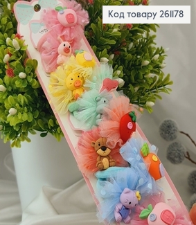 Набір дитячих резиночок "Фрукти-будиночкі з фатином" 20шт\наб. 261178 фото