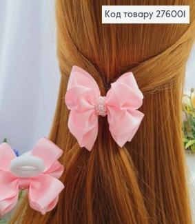 Резинка, БАНТ репсовый, Розового цвета 6,5*6см, Ручная работа 276001 фото