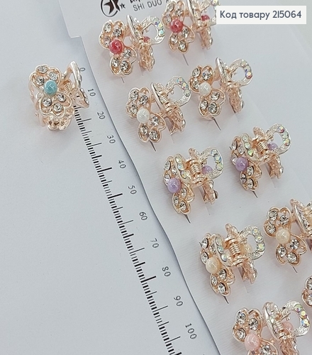 Краб металл Цветочек Розовое золото 215064 фото 1