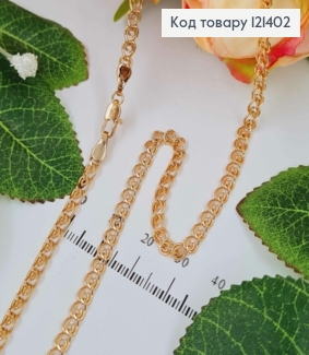 Цепочка 3,5мм, длина 45см, плетение лав, "love", Xuping 18K 121402 фото