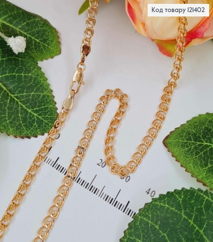 Цепочка 3,5мм, длина 45см, плетение лав, "love", Xuping 18K 121402 фото 1