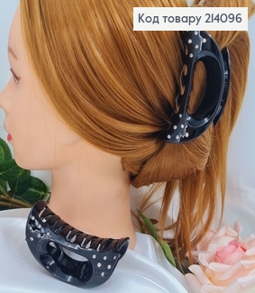 Краб пластик чорний ракушка з камінцями 9см 214096 фото