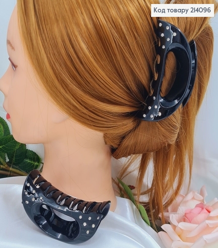 Краб пластик черный ракушка с камнями 9см 214096 фото 1