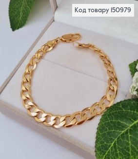 Браслет панцирное плетение, длина 20см, ширина 8мм, Xuping 18К. 150979 фото