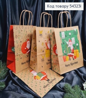 Пакет крафтовый Новогодний "Merry Christmas", 27*22*11см 543231 фото