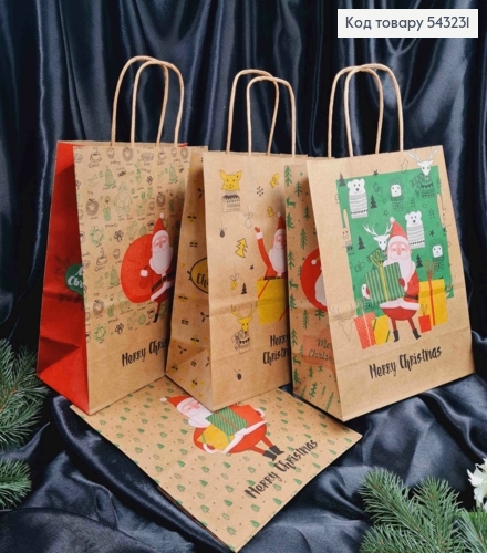 Пакет крафтовый Новогодний "Merry Christmas", 27*22*11см 543231 фото 1
