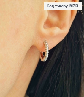 Серьги кольца "Спираль", диаметр 1,4см, Xuping 181761 фото