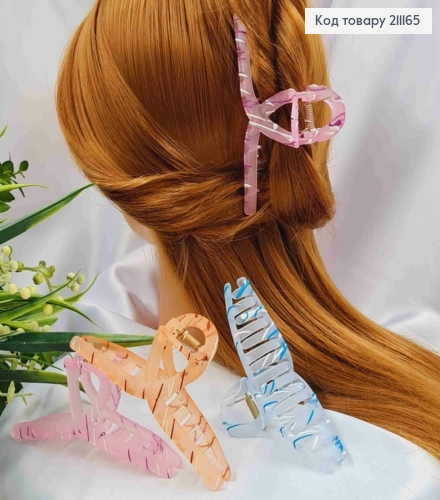 Краб пластик матовый, "Петелька" полосатый, 11см, цвета в ассортименте. 211165 фото 1