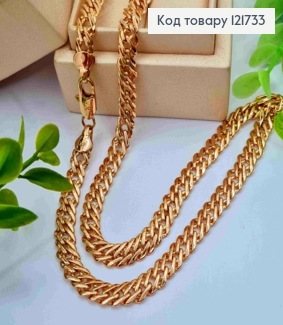 Цепочка РОМБОВЫЕ ПЕЛЕТЕНИЯ, ширина 6мм, длина 60см, Xuping 18K 121733 фото