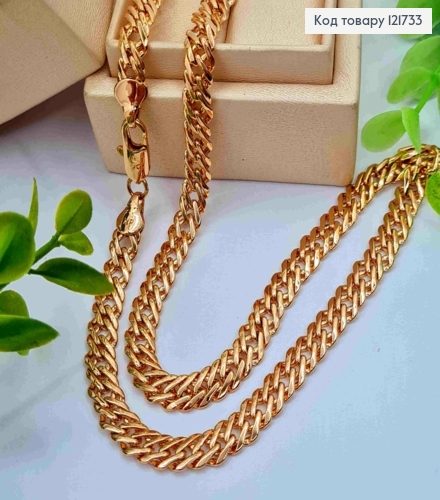 Цепочка РОМБОВЫЕ ПЕЛЕТЕНИЯ, ширина 6мм, длина 60см, Xuping 18K 121733 фото 1