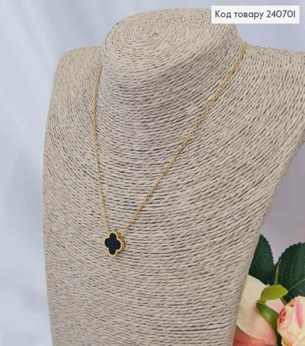 Цепочка из Van Cleef, двусторонний Красный-Черный, 43+5см, лимонного цвета, сталь Stainless Steel 240701 фото 3