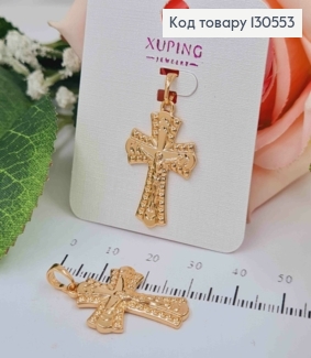 Крестик с тиснением, 2,5*1,9см, Xuping 18K 130553 фото
