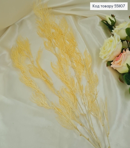 Искусственная ветка кремовая пластиковая на металлическом стержне 110 см. 551107 фото 2