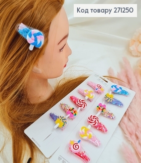 Заколка детская стрела мороженое с пайетками в асс.12шт 271250 фото