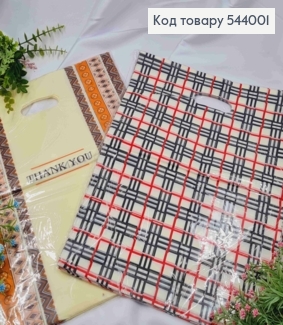 Пакет полиэтиленовый, Большой, "Thank You" и "Геометрия" в ассортименте, 100шт/уп, 44*35см 544001 фото