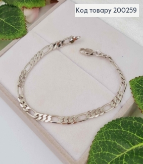 Браслет родований, плетіння Картьє 17,5см,  Xuping 200259 фото