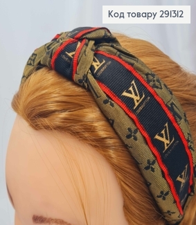 Обруч чалма, "LOUIS VUITTON", 4,5см, темного цвета в ассортименте. 291312 фото