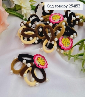 Набор детских резинок с жемчугом, пастельных цветов, 50шт/уп. 254153 фото