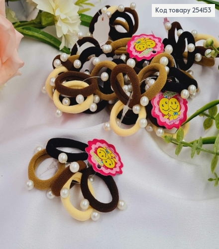 Набор детских резинок с жемчугом, пастельных цветов, 50шт/уп. 254153 фото 1