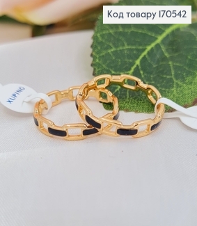 Кольцо Цепочка с черными вставками по всей длине 18K Xuping 170542 фото