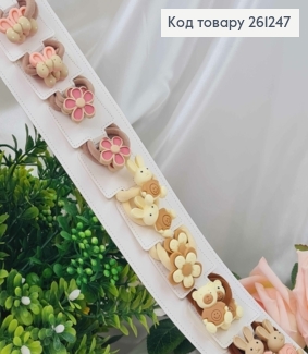 Набор детских резинок, с кроликами и цветочками, пастельные тона, 20шт/наб. 261247 фото
