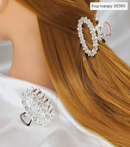 Краб металл,Овальный в камешках, серебряного цвета, 4см 215390 фото 1