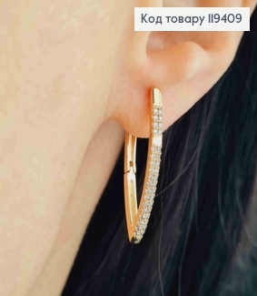 Серьги Стрелы украшены Блестящими камешками, 2,7см, английская застежка, Xuping 18К 119409 фото