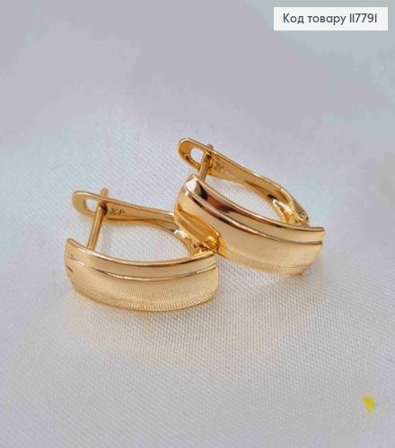 Серьги Прямоугольные, 1,6*0,6см, английская застежка, Xuping 18K 117791 фото 2