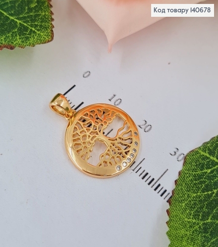 Кулон Дерево в оправе с камнями, 1,8см, Xuping 18К 140678 фото 1