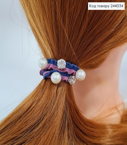 Резинка волна с камнями и бусинками в асс. 244034 фото 2