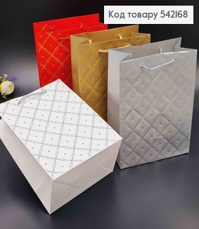 Пакет бумажный, "Имитация прошитой ткани", в ассорт. 18*10*23см 542168 фото