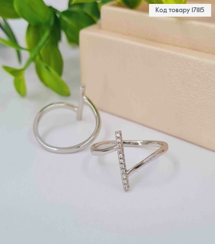 Кольцо родованное украшено Блестящими камнями, Xuping 171115 фото 1