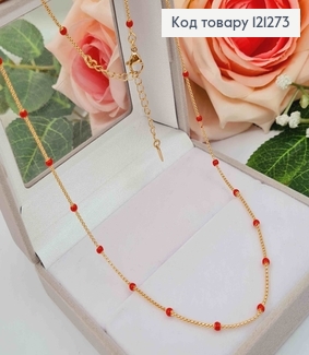 Цепочка с красними  шариками, длина 45+5см, Xuping 18K 121273 фото