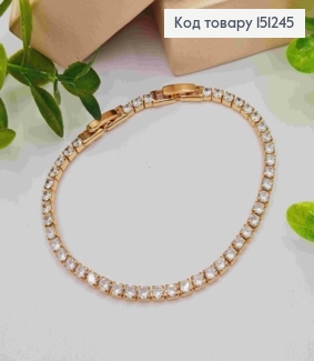 Браслет из Блестящих камешков в один ряд, длина 17+2см, Xuping 18К. 151245 фото