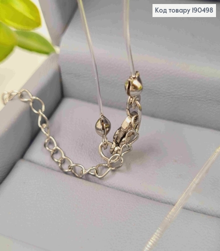 Жилка прозора родована з Блискучим каменем в оправі (6мм), довжина 45+5см, Xuping 190498 фото 3