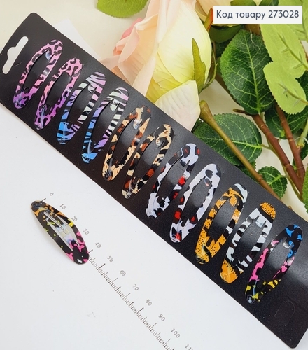 Заколка тік так дитячий кольоровий  в асорт. 12 шт/уп. 273028 фото 1