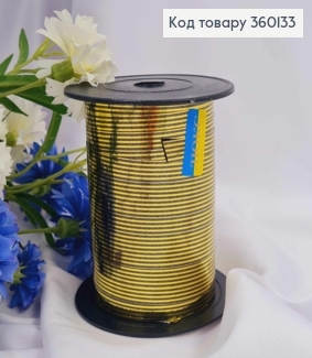 Лента-Завязка полипропиленовая, ЧЕРНАЯ+ЗОЛОТО, шир.1см, дл. 50м 360133 фото