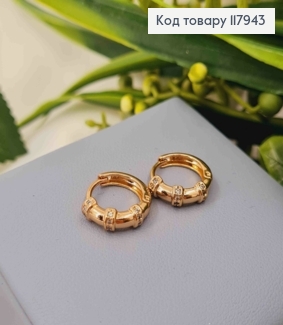 Серьги гвозди, "Тройн Кольца", 3см, Xuping 18K 117943 фото