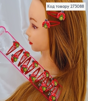 Заколка тик так детский божья Коровка  12шт / уп. 273088 фото