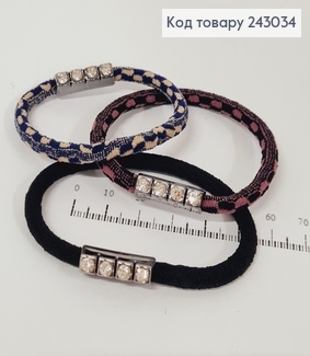 Резинка чорна з камінцями 10 шт / уп ціна за уп. 243034 фото