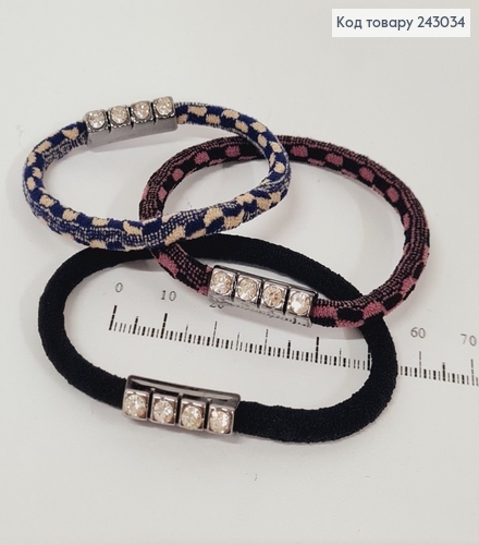 Резинка чорна з камінцями 10 шт / уп ціна за уп. 243034 фото 1