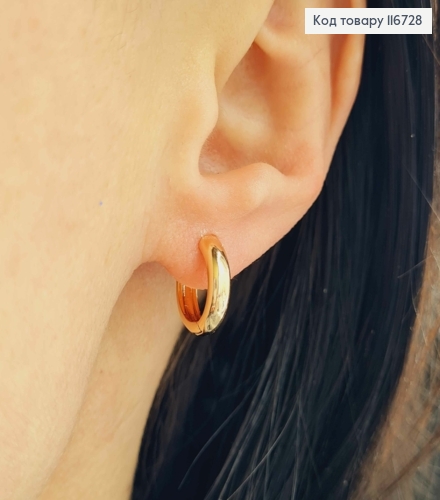 Серьги кольца 1см, класические,, Xuping 18К 116728 фото 2