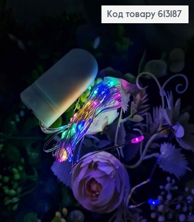 Гирлянда тонкая, на батарейке, Цветная, дл. 3м. (батарейка в комплекте) 613187 фото