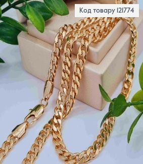 Цепочка ПАНЦИРНОЕ плетение, ширина 5мм, длина 60см, Xuping 18K 121774 фото