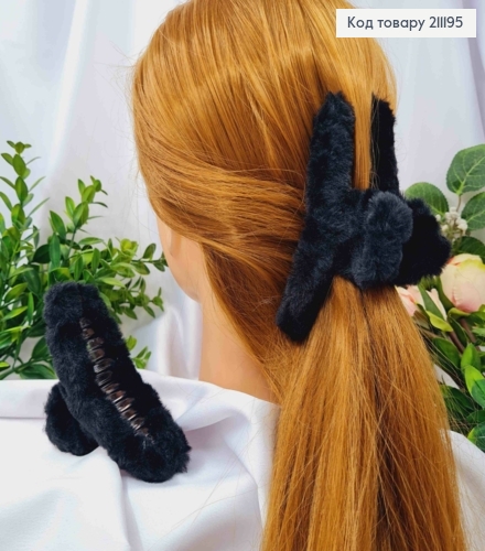 Краб пластик ПУШОК, "Петелька", 11,5см, Чорного кольору 211195 фото 1