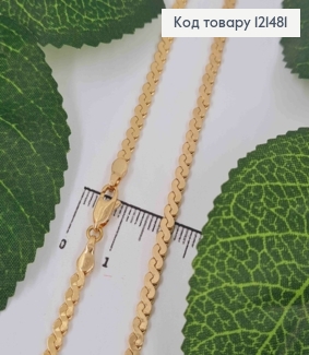 Цепочка плетения "S" пластинками, ширина 3,5мм, длина 60см, Xuping 18K 121481 фото