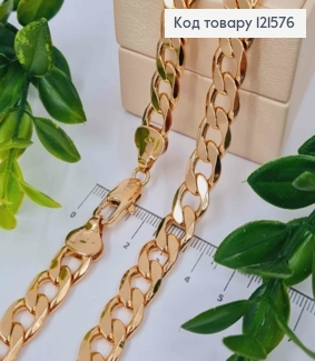 Цепочка Панцирное плетение, ширина 1см, длина 54см, Xuping 18K 121576 фото