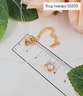 Жилка прозрачная, с круглым камешком 6мм, дл. 45+5см, Xuping 18K 121205 фото