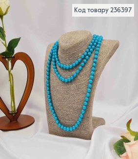 Буси з перлинок Блакитного кольору 8мм, довжина 140см 236397 фото